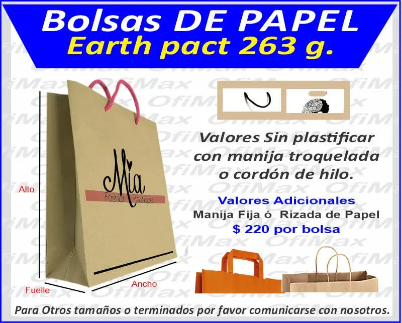 bolsas de papel caracteristicas, bogota, colombia